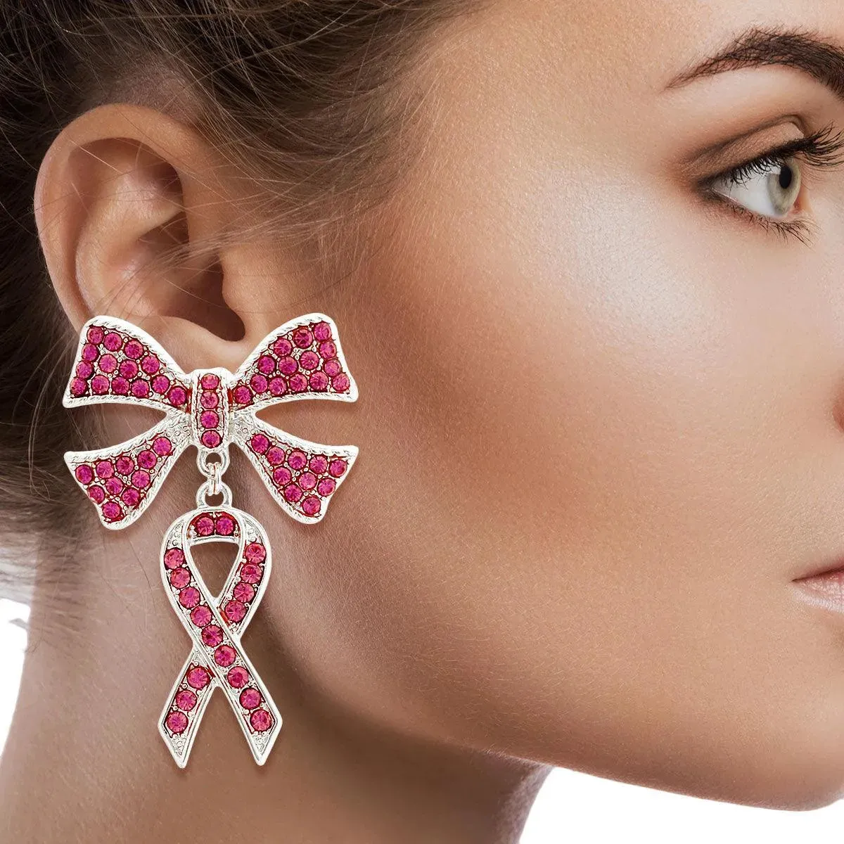 Shop Stylish Ribbon Silver Tone Earrings Today!