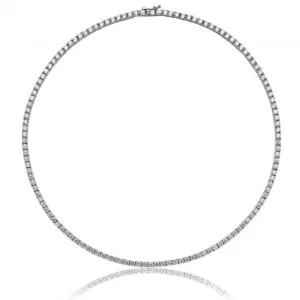 Silver & Co Cubic Zirconia Claw Set Line Necklace SNG0009