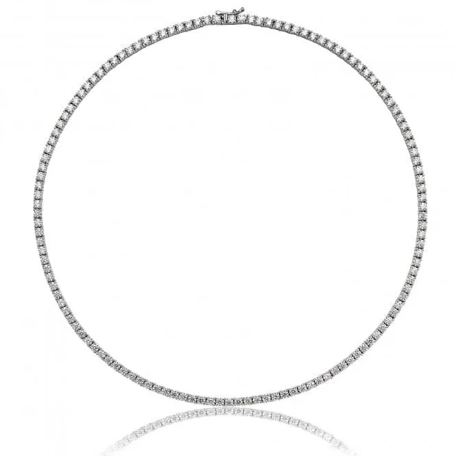 Silver & Co Cubic Zirconia Claw Set Line Necklace SNG0009