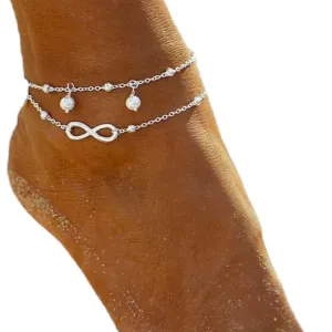 Silver Layering Infinity Anklet