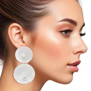 Silver Round Drop Earrings: Stylish Elegance - Fashion Jewelry