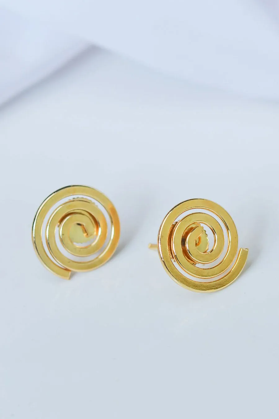 Simple Gold Plated Stud Earrings