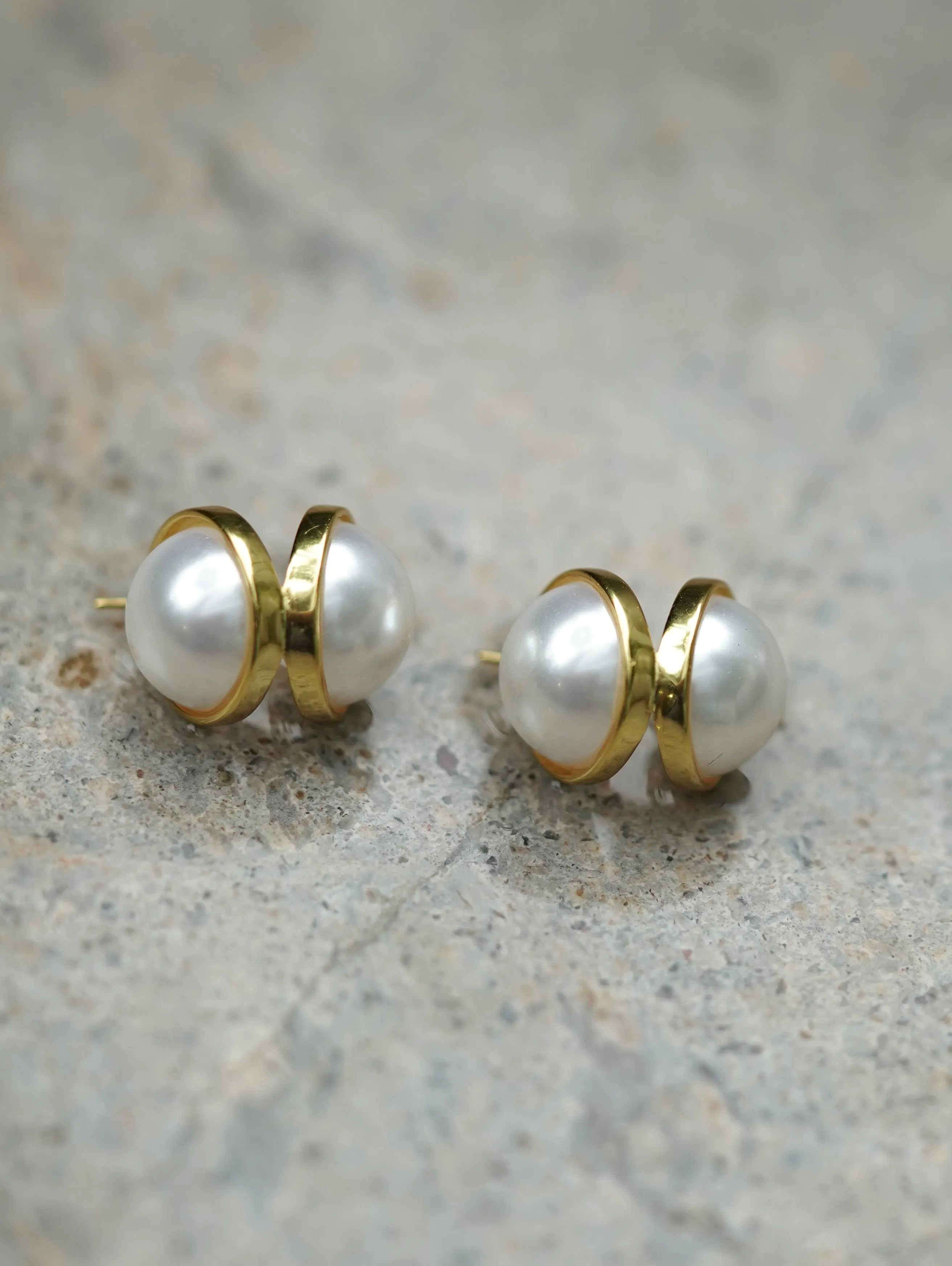 Simple Style Round Sterling Silver Plating Inlay Pearl Earrings