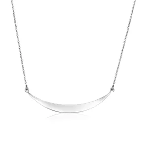 Size: 18'' - Sterling Silver Polished Curve Necklace