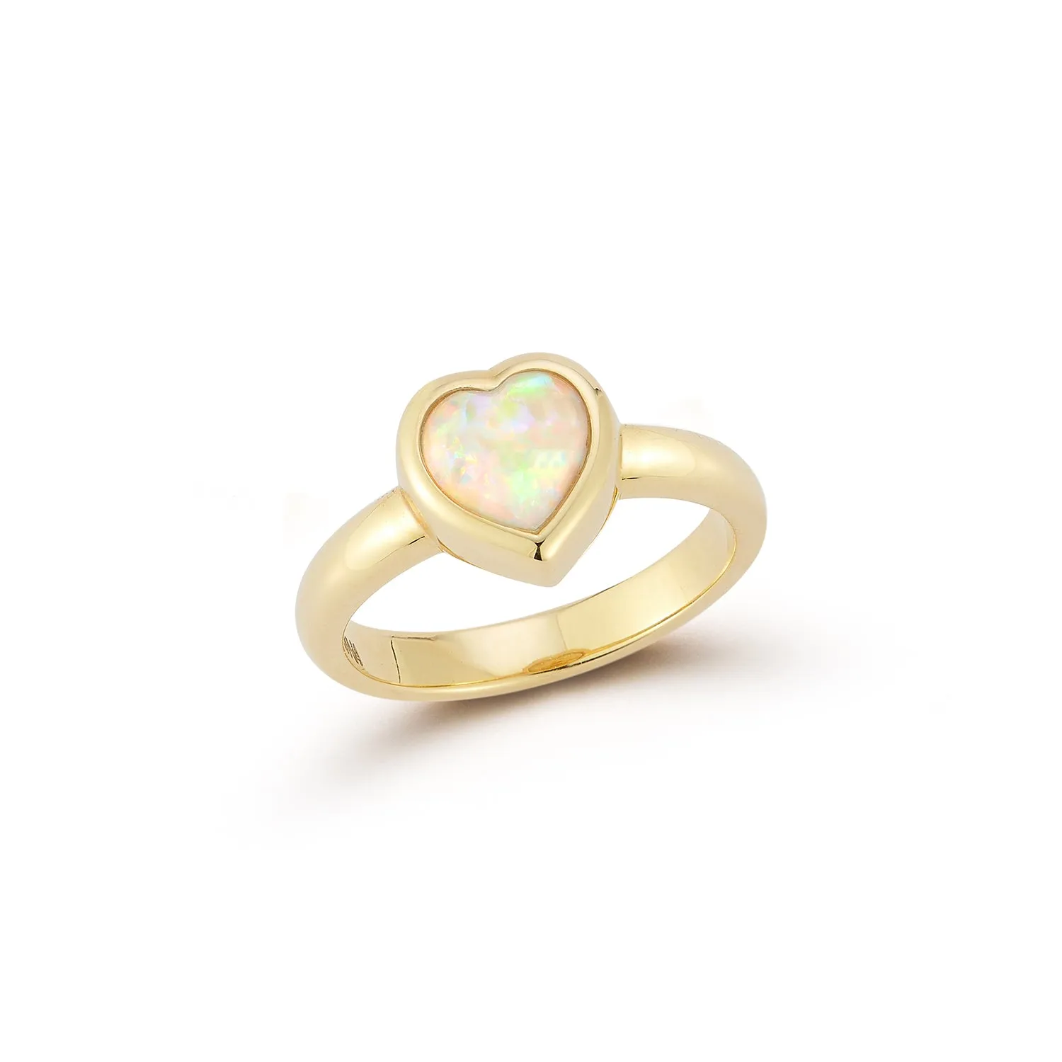 Small Australian Opal Heart Ring