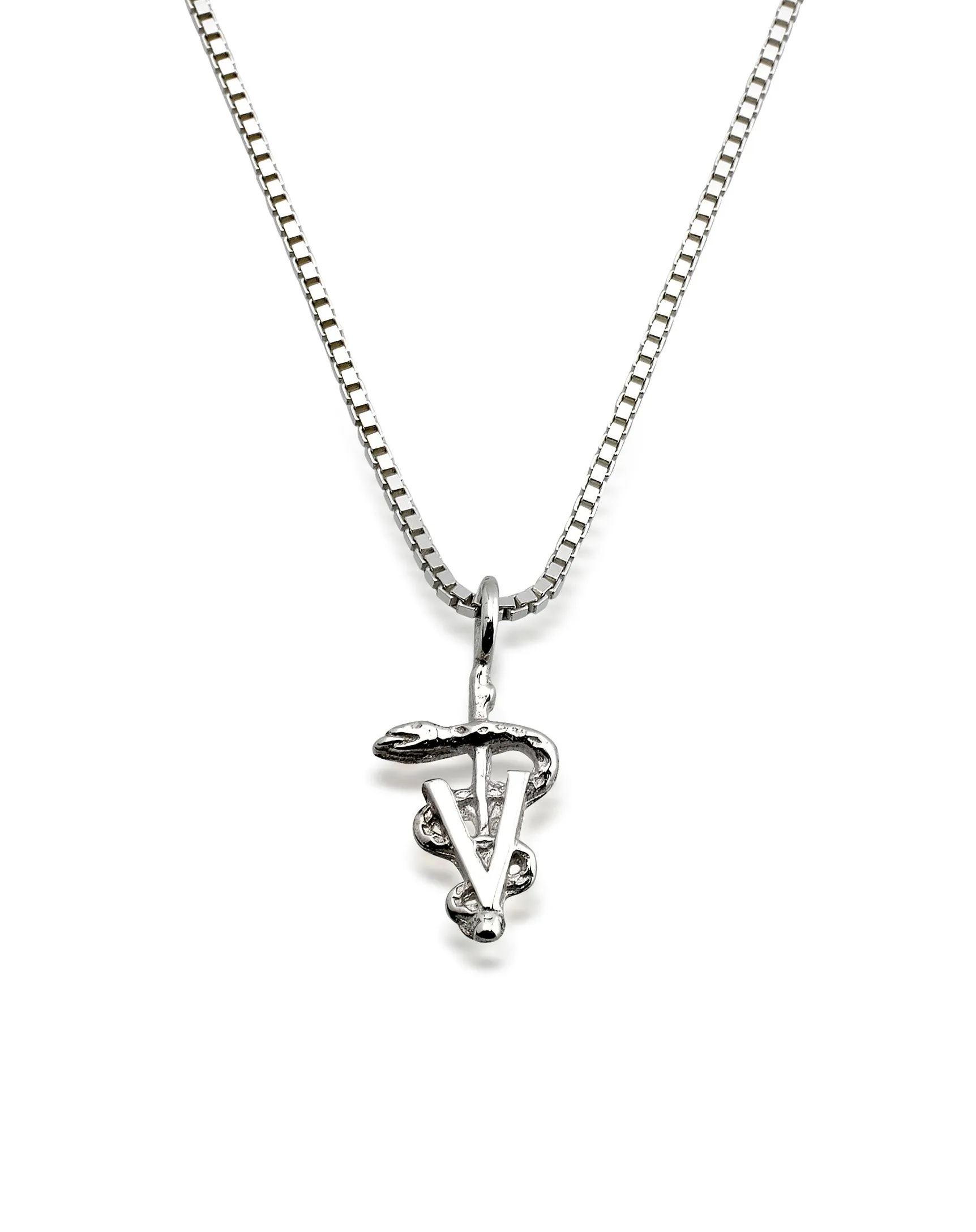 Small Caduceus Necklace, Sterling Silver