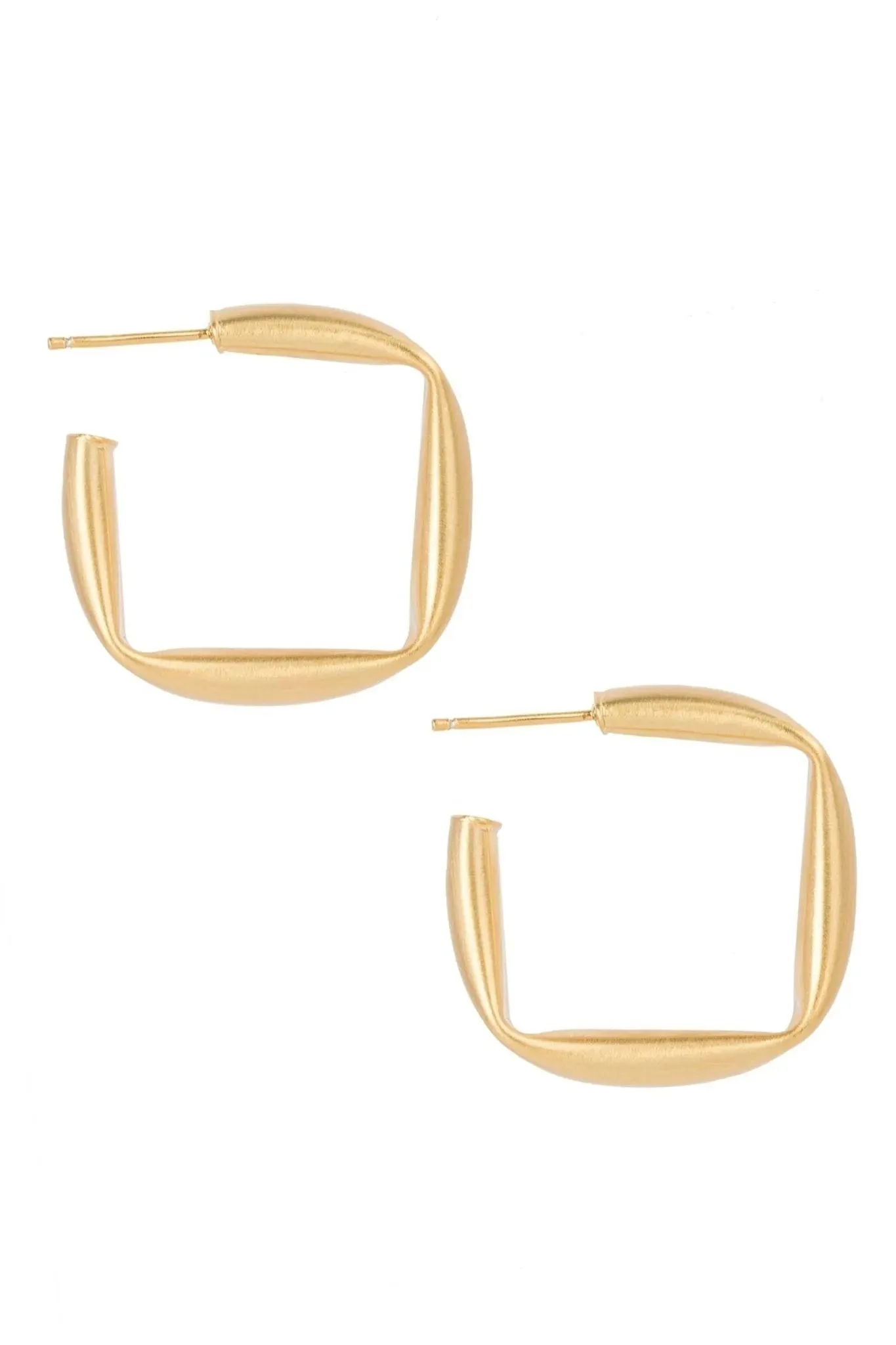 Square Hoop Gold Earrings