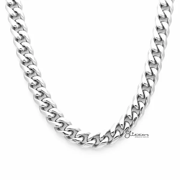 Stainless Steel Miami Cuban Curb Chain Men's Necklace - 10mm width | 61cm length