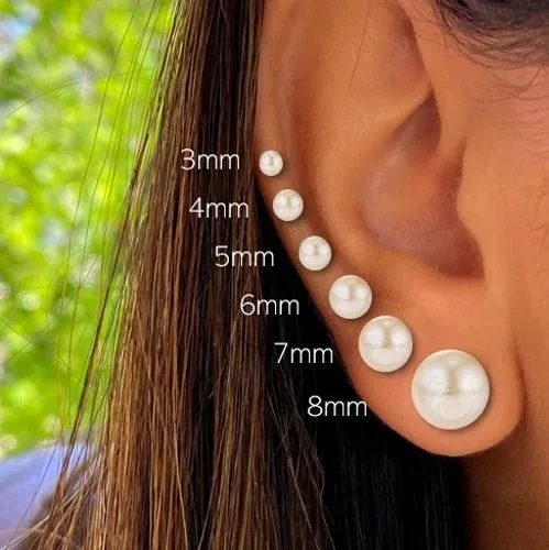 Sterling Silver Button Pearl Studs