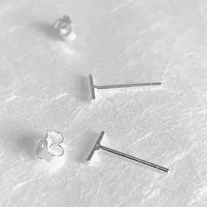 Sterling Silver Studs, Silver bar Studs, Bar Design Silver Studs