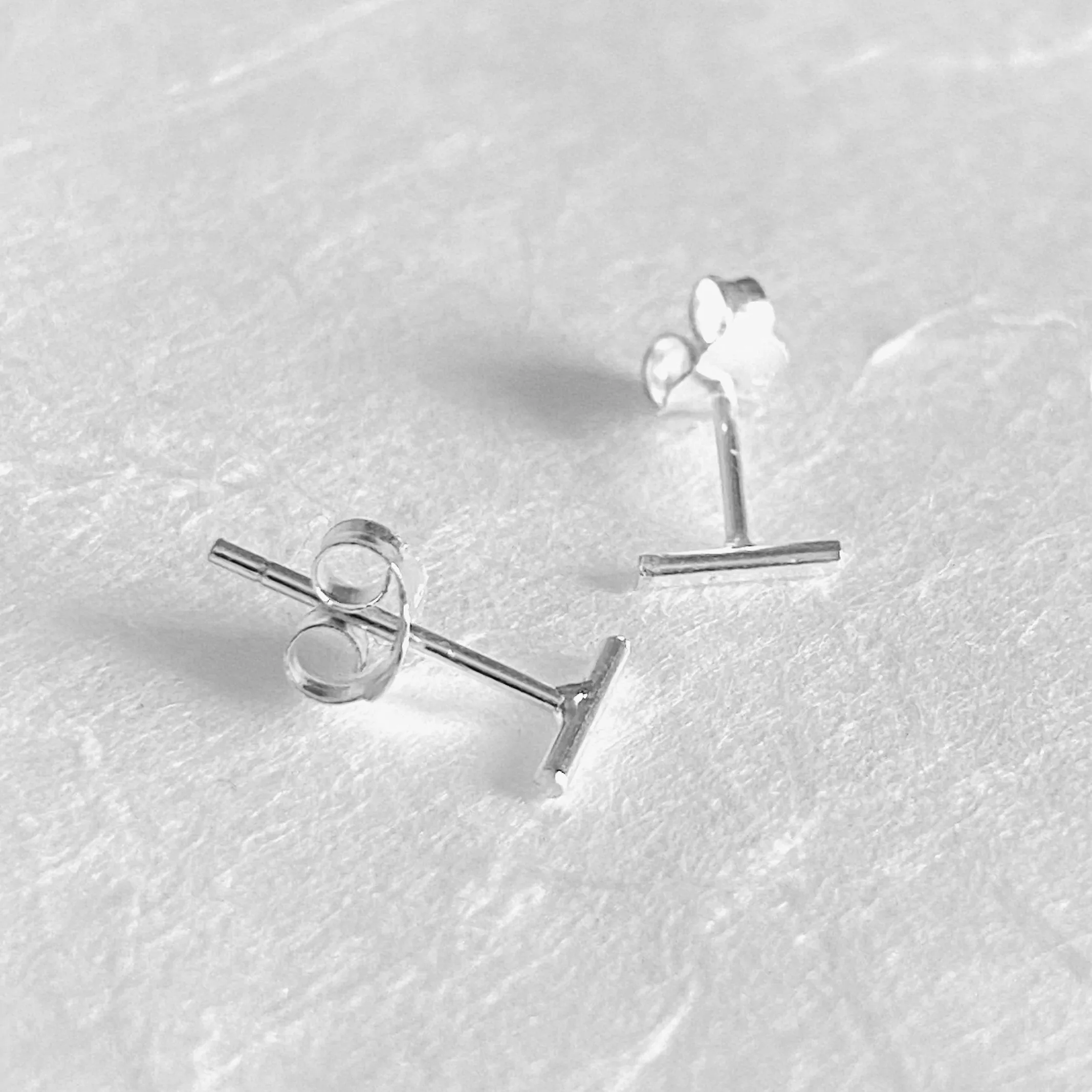 Sterling Silver Studs, Silver bar Studs, Bar Design Silver Studs