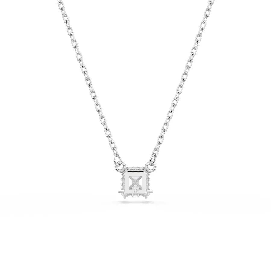 Stilla Rhodium Plated White Square Cut Pendant 5701903