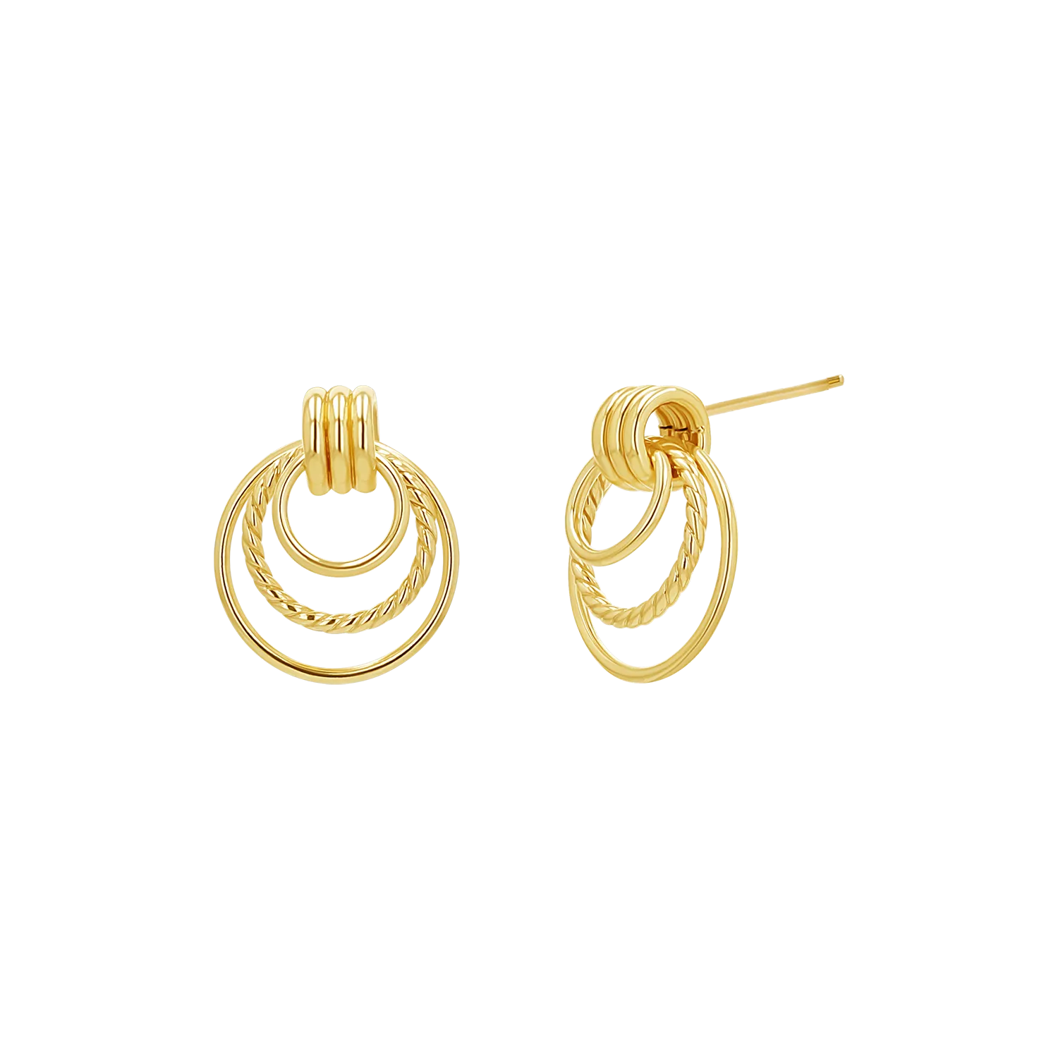 Trio Hoop Door Knocker Earrings