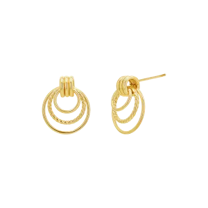 Trio Hoop Door Knocker Earrings