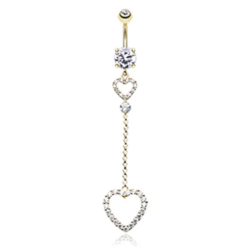 Une Liaison Heart Drop Belly Bar