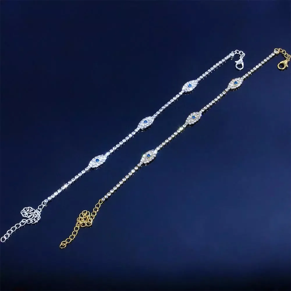 Unique Vintage Element Rhinestone Eye Anklet