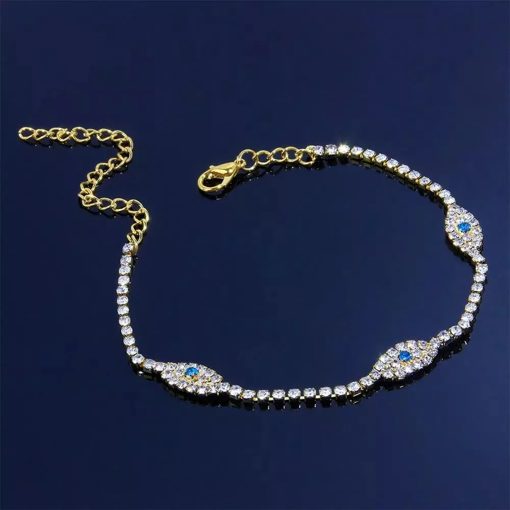 Unique Vintage Element Rhinestone Eye Anklet