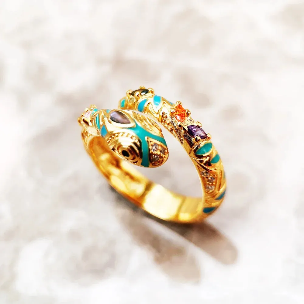 VAIGE Elegant 18K Gold-Plated Snake Ring with Dazzling Zircon