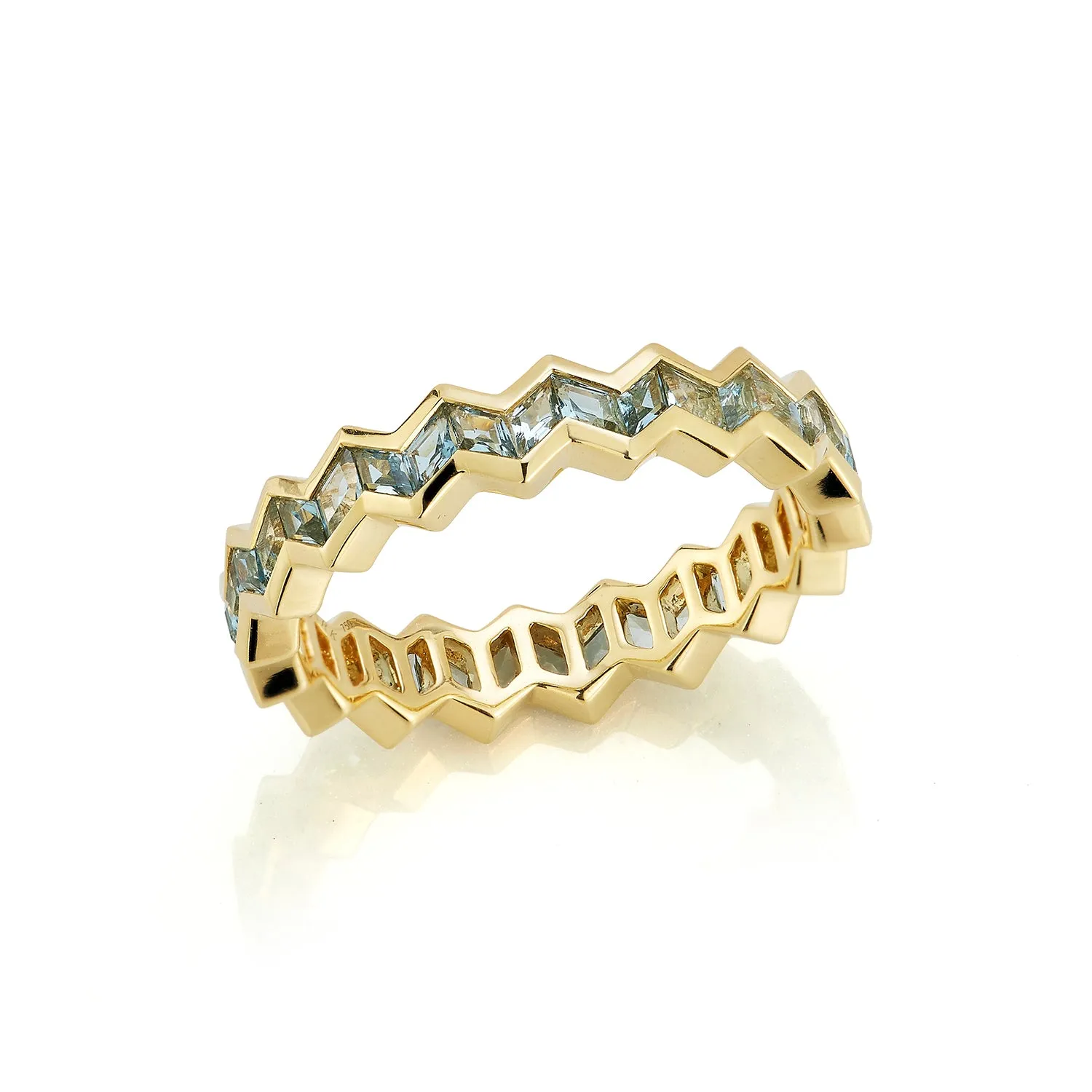 Vibrations Eternity Stacking Ring in Aquamarine