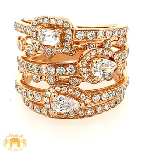 VVS/vs high clarity diamonds set in a 18k Rose Gold Ladies' Stack Ring (VVS diamonds)