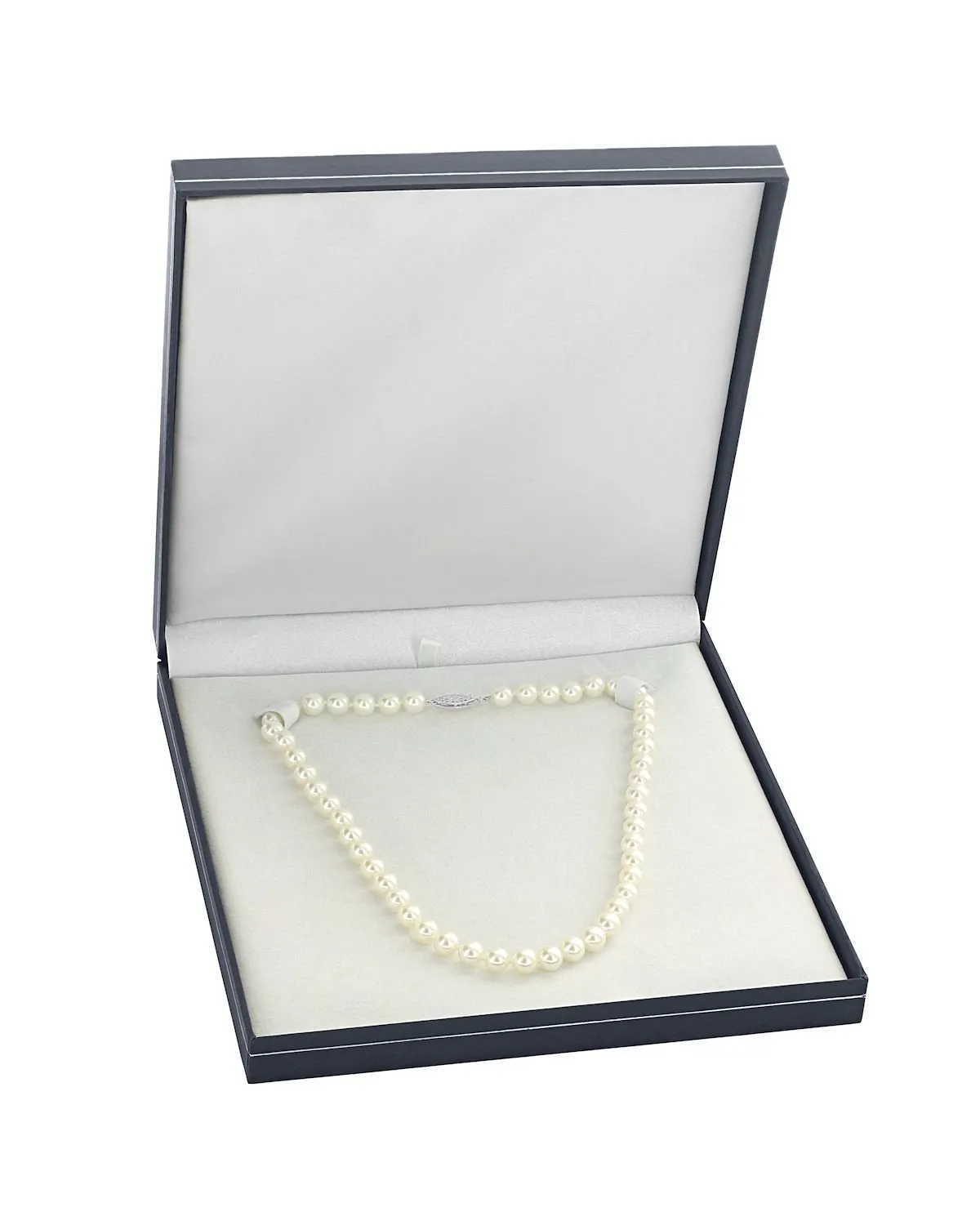 White Japanese Akoya Pearl Necklace, 7.0-7.5mm - AA  Quality