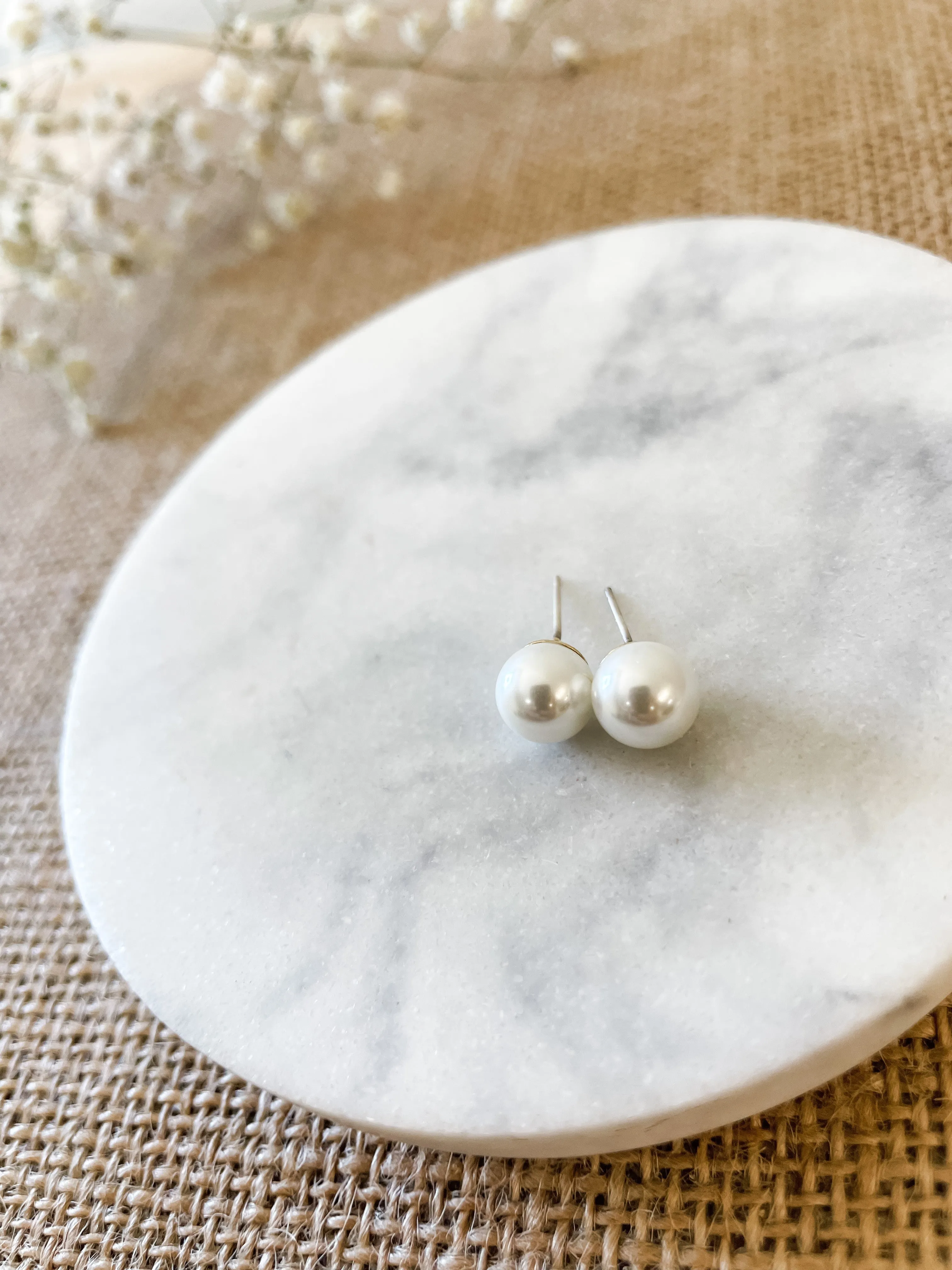 White Pearl Studs