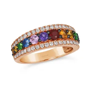 Yellow Gold Multicolored Stone Ring