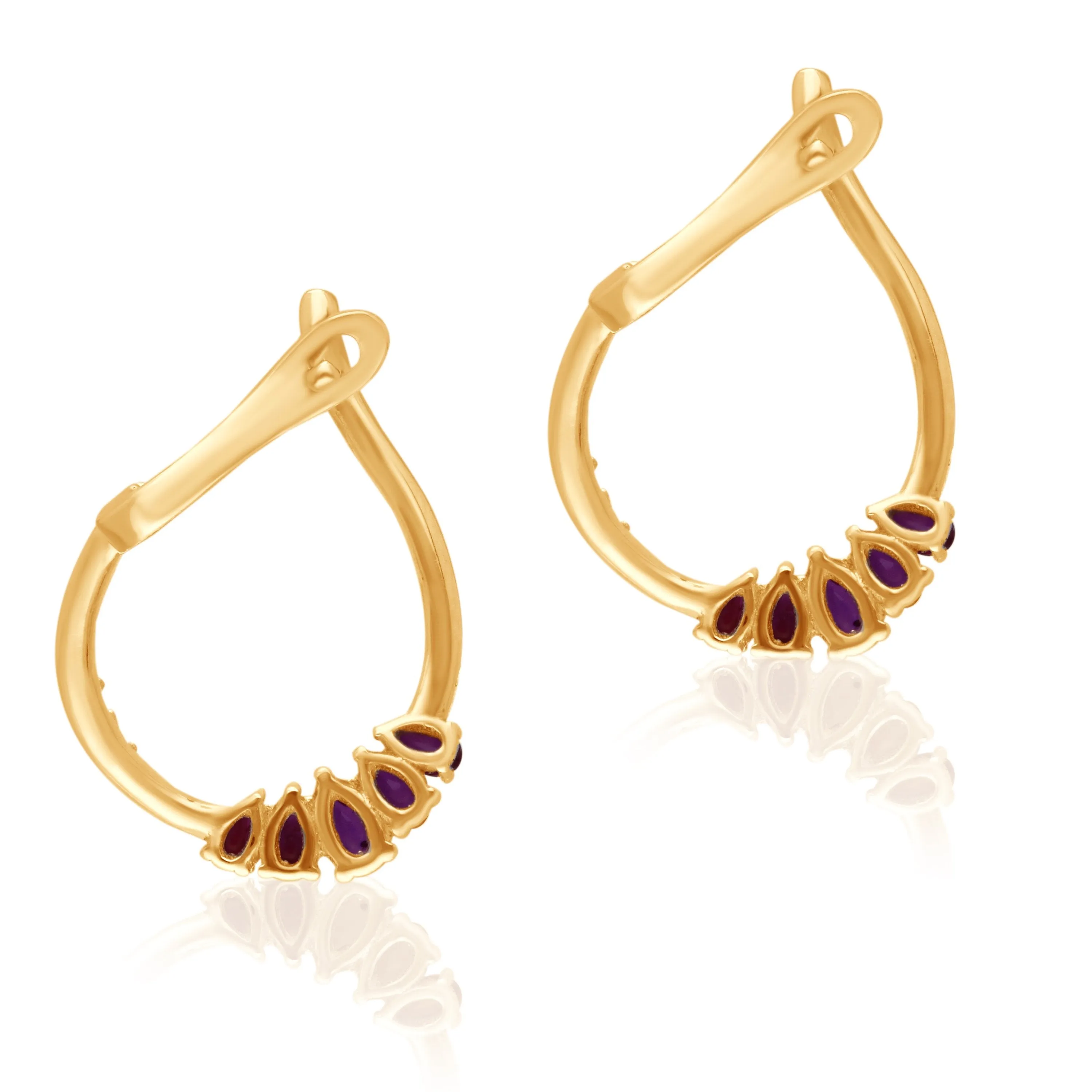 Yellow  Gold Ruby & Diamond Heirloom Earrings