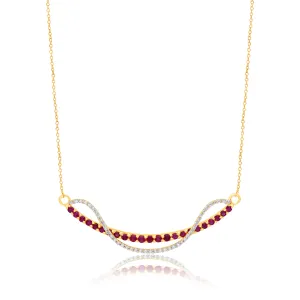 Yellow Gold Ruby & Diamond Infinite Necklace