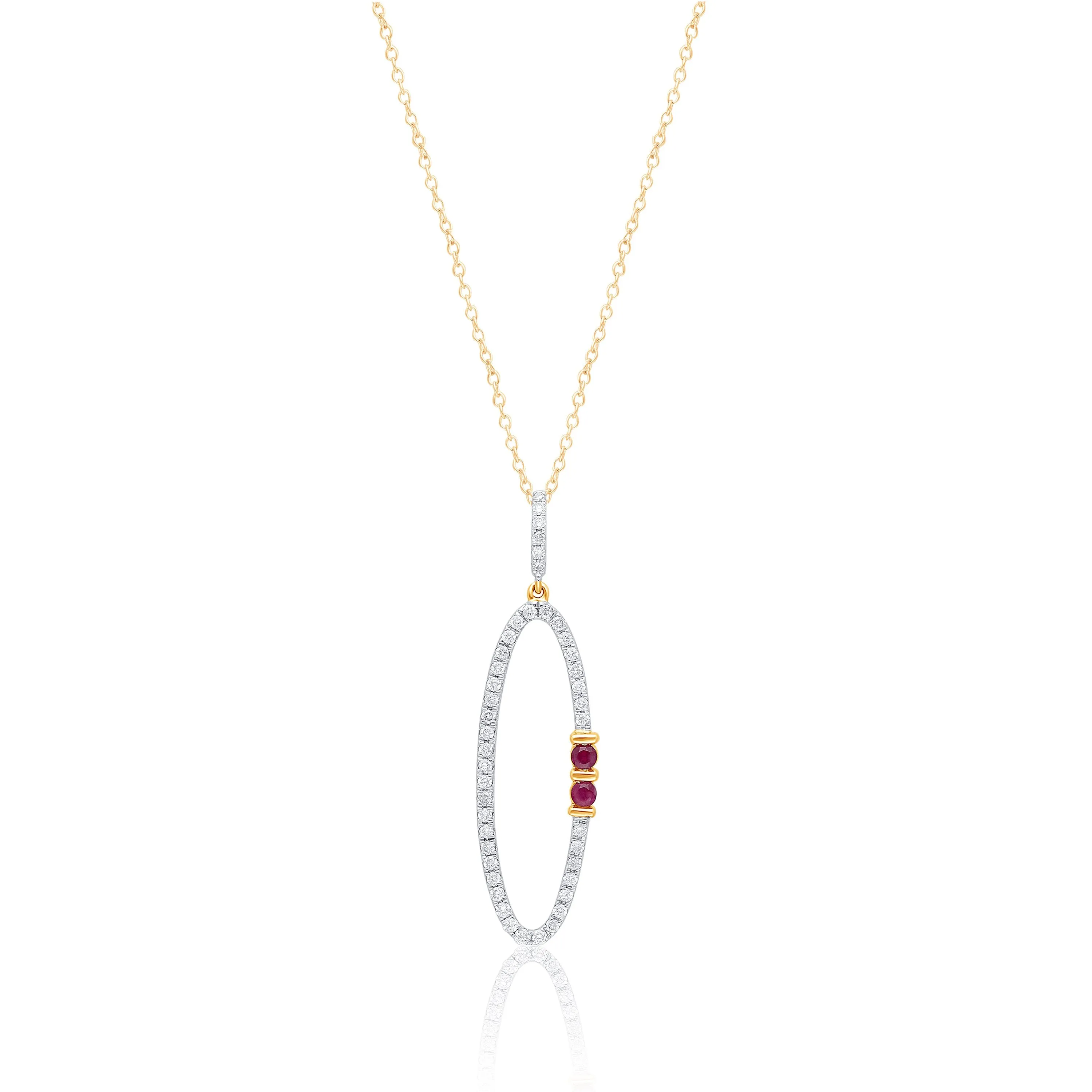 Yellow Gold Ruby & White Diamond Heirloom Pendant